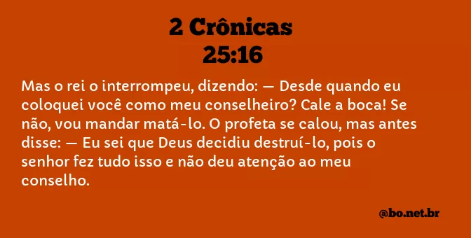 2 Crônicas 25:16 NTLH