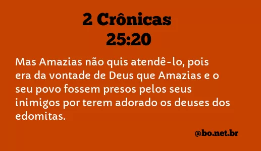 2 Crônicas 25:20 NTLH
