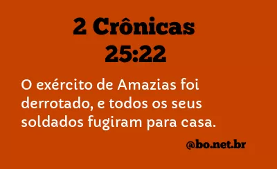 2 Crônicas 25:22 NTLH