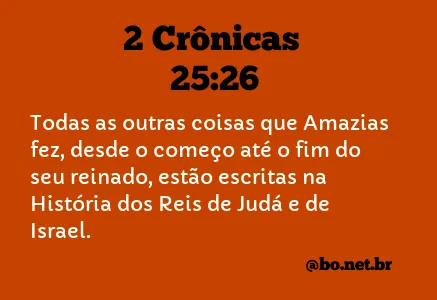 2 Crônicas 25:26 NTLH