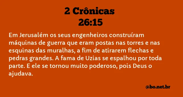 2 Crônicas 26:15 NTLH