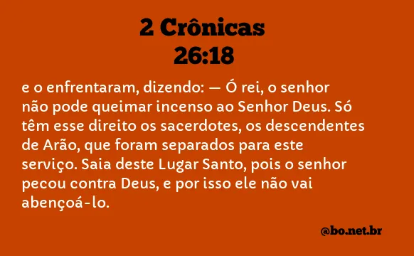 2 Crônicas 26:18 NTLH