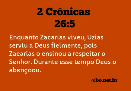 2 Crônicas 26:5 NTLH