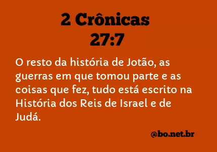 2 Crônicas 27:7 NTLH
