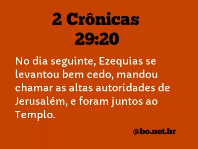 2 Crônicas 29:20 NTLH