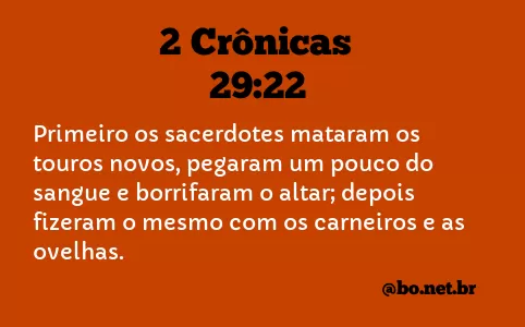 2 Crônicas 29:22 NTLH