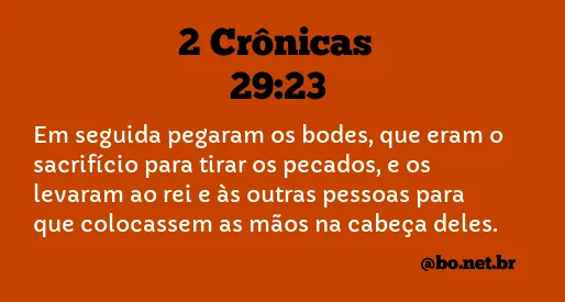 2 Crônicas 29:23 NTLH