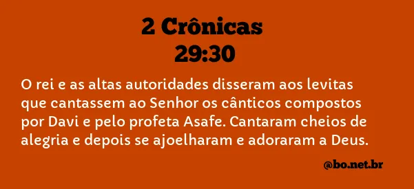 2 Crônicas 29:30 NTLH