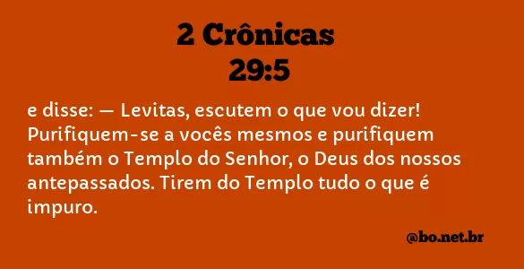 2 Crônicas 29:5 NTLH