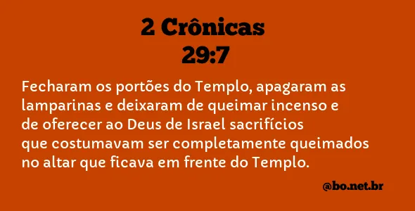 2 Crônicas 29:7 NTLH