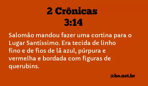 2 Crônicas 3:14 NTLH