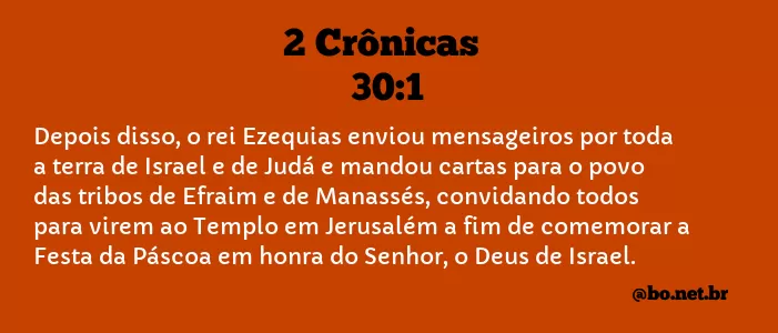 2 Crônicas 30:1 NTLH