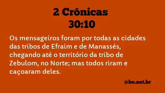 2 Crônicas 30:10 NTLH