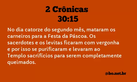 2 Crônicas 30:15 NTLH