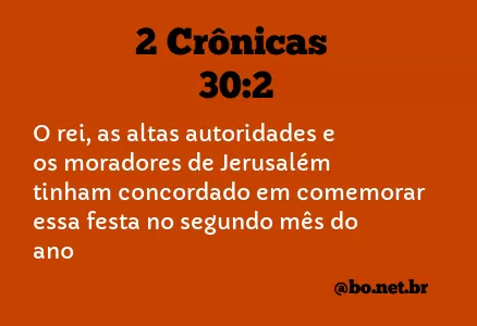 2 Crônicas 30:2 NTLH