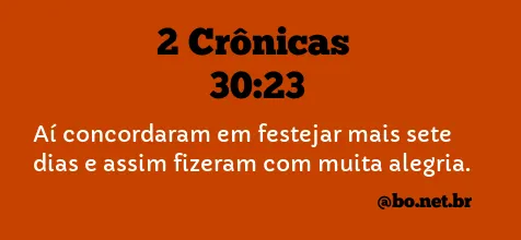 2 Crônicas 30:23 NTLH