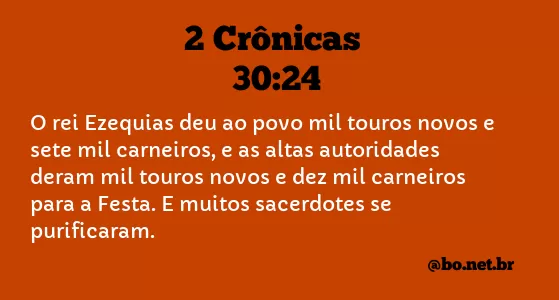 2 Crônicas 30:24 NTLH