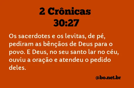 2 Crônicas 30:27 NTLH