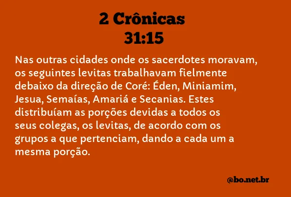 2 Crônicas 31:15 NTLH