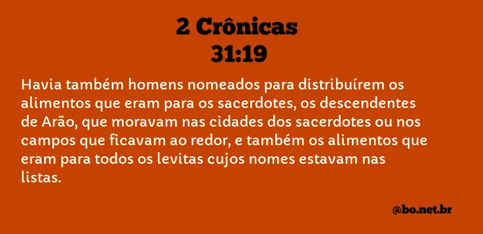 2 Crônicas 31:19 NTLH