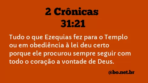 2 Crônicas 31:21 NTLH