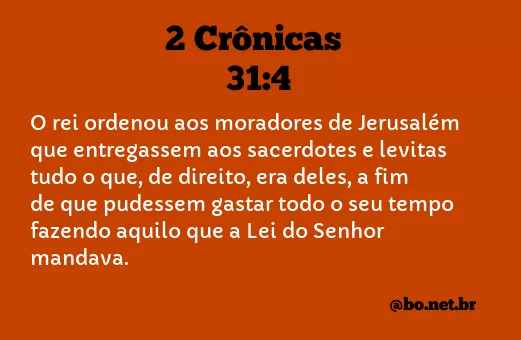 2 Crônicas 31:4 NTLH
