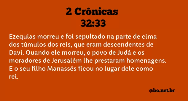 2 Crônicas 32:33 NTLH