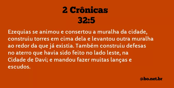 2 Crônicas 32:5 NTLH