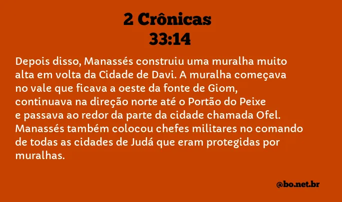 2 Crônicas 33:14 NTLH