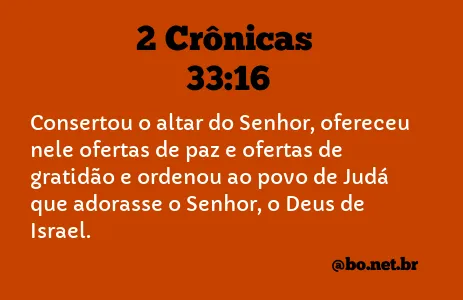 2 Crônicas 33:16 NTLH