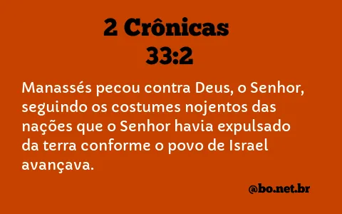 2 Crônicas 33:2 NTLH