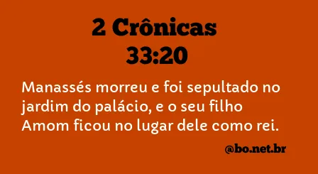 2 Crônicas 33:20 NTLH