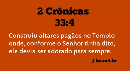 2 Crônicas 33:4 NTLH