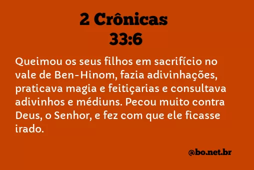 2 Crônicas 33:6 NTLH