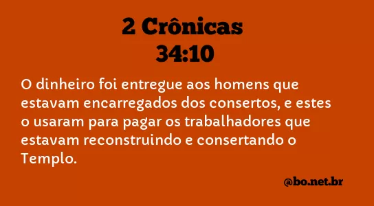 2 Crônicas 34:10 NTLH