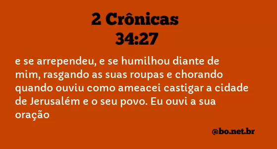 2 Crônicas 34:27 NTLH