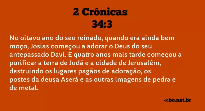 2 Crônicas 34:3 NTLH