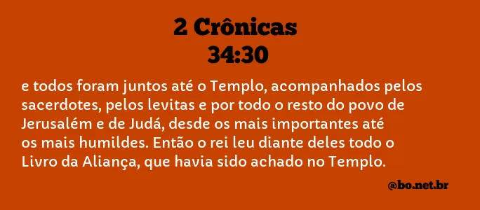 2 Crônicas 34:30 NTLH