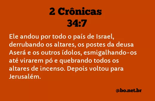 2 Crônicas 34:7 NTLH