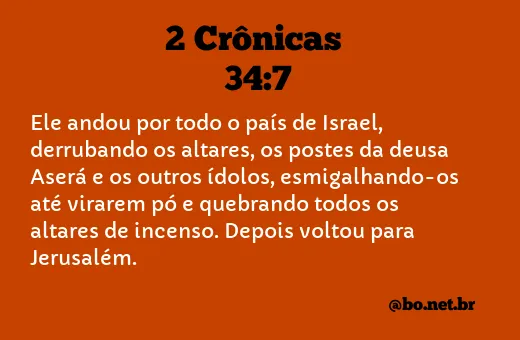 2 Crônicas 34:7 NTLH