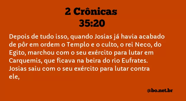 2 Crônicas 35:20 NTLH