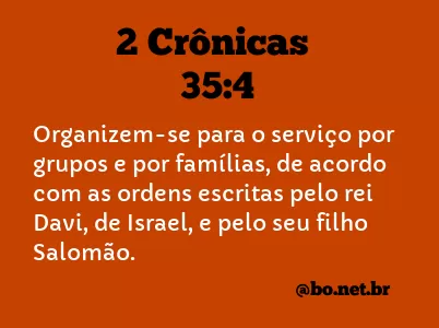 2 Crônicas 35:4 NTLH