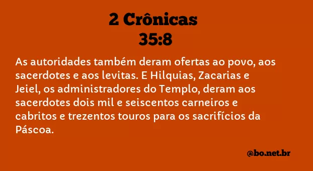 2 Crônicas 35:8 NTLH