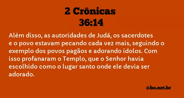 2 Crônicas 36:14 NTLH
