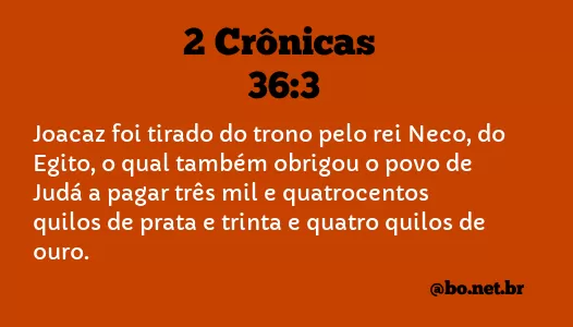 2 Crônicas 36:3 NTLH