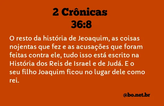 2 Crônicas 36:8 NTLH