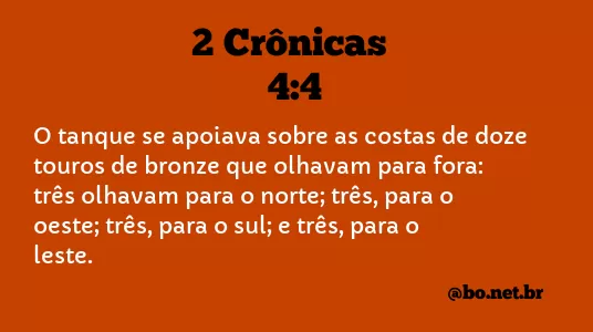 2 Crônicas 4:4 NTLH