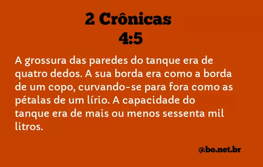 2 Crônicas 4:5 NTLH