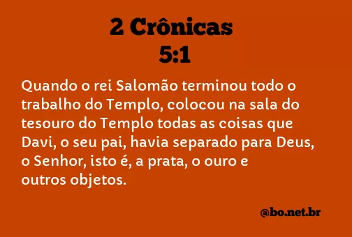 2 Crônicas 5:1 NTLH