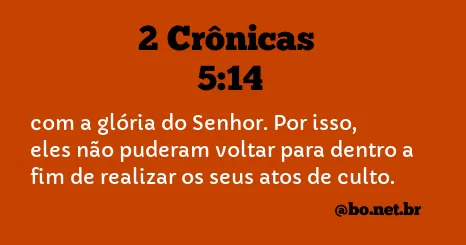 2 Crônicas 5:14 NTLH